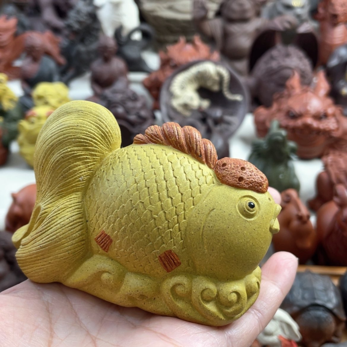 【闪购商品】紫砂茶宠紫砂金鱼