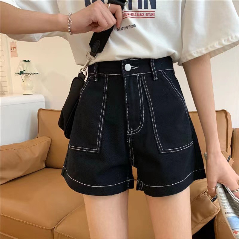 雪【直播】夏季新款百搭显瘦牛仔短裤D-200