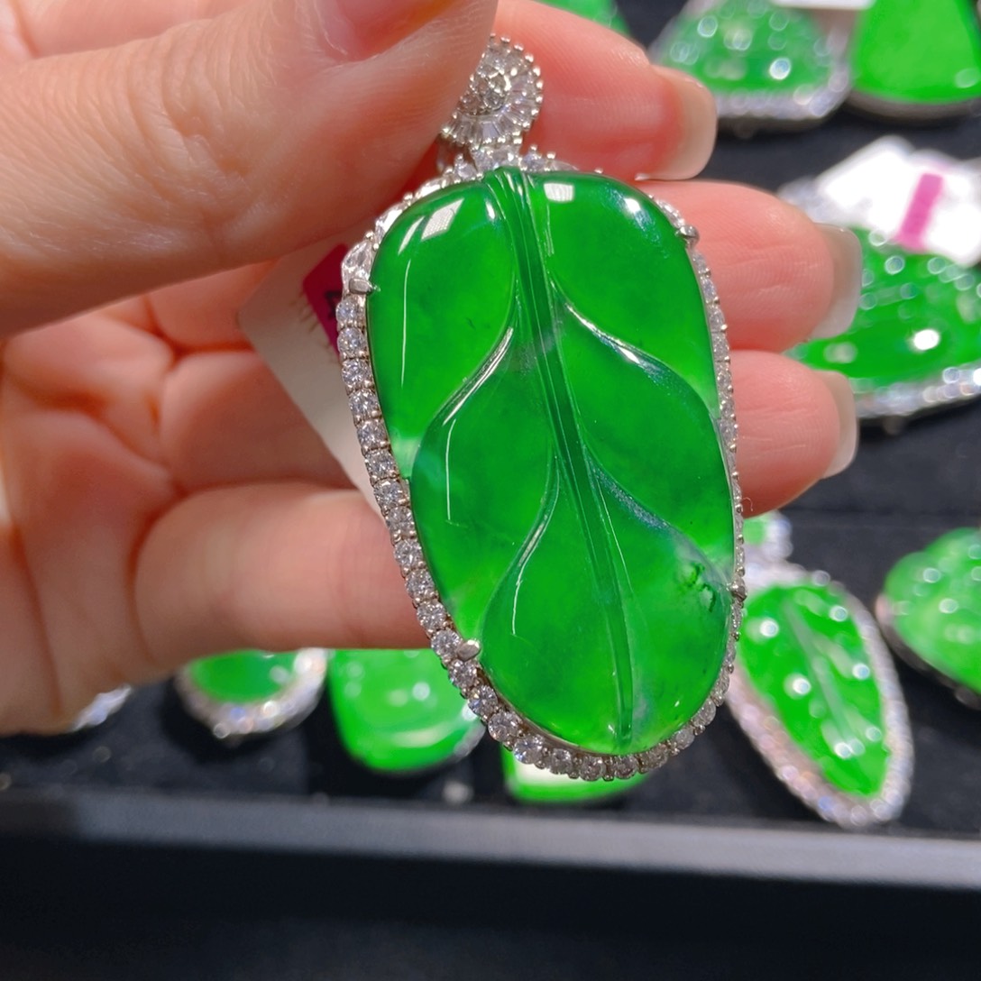 翡翠吊坠(不含链)银S925镶嵌