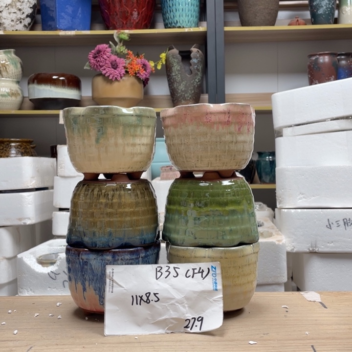 粗陶多肉花盆微瑕35