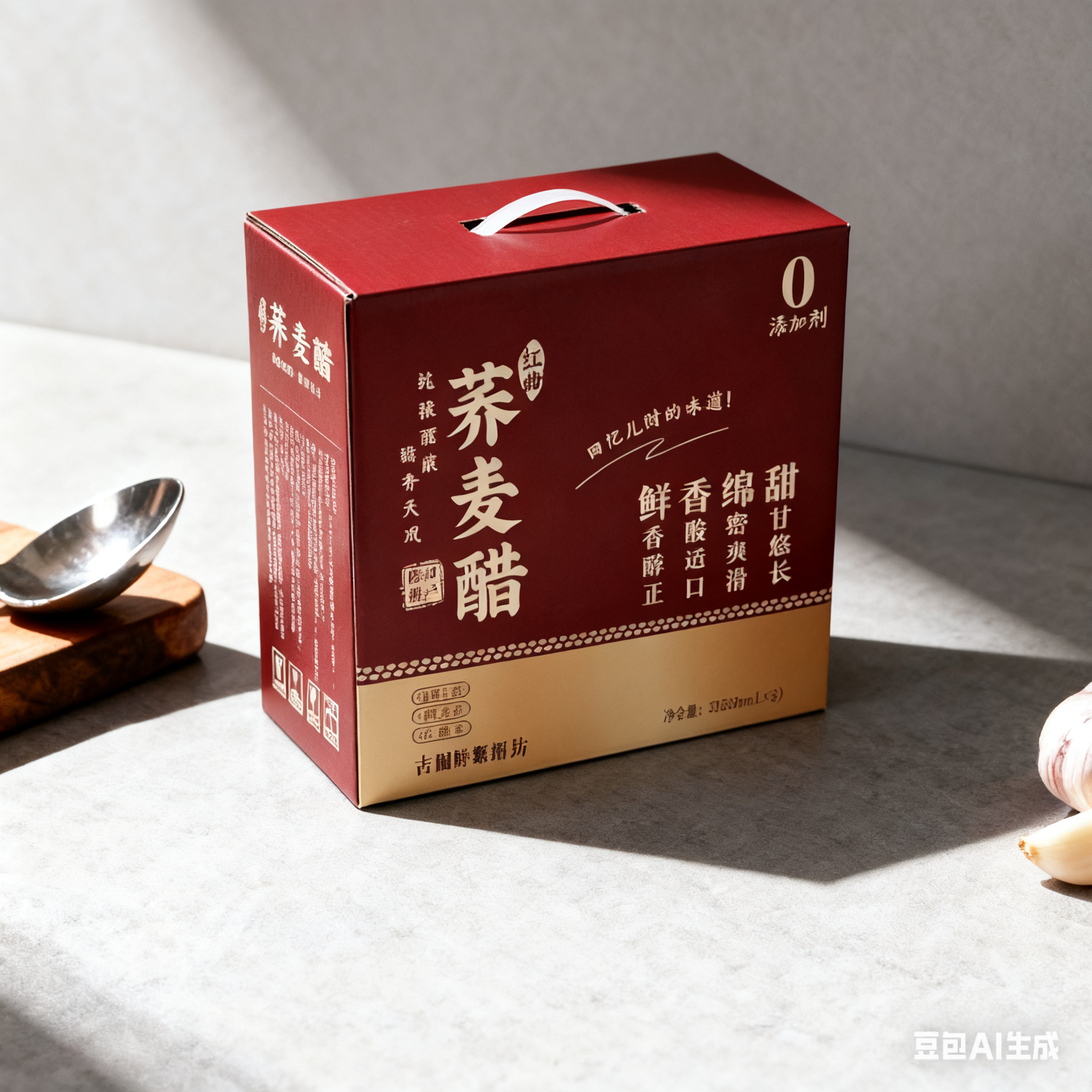 3瓶礼盒手工古法熏胚工艺酿造零添加醇粮红曲荞麦醋 鲜香绵甜