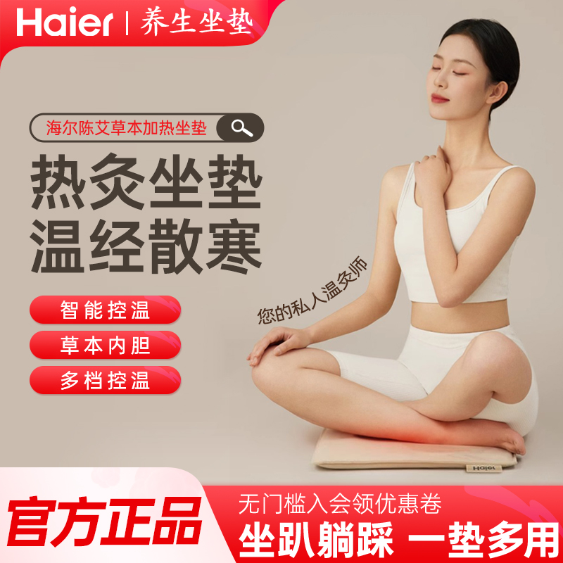 海尔秋冬蒲团艾绒热敷包屁股垫艾灸坐垫电加热艾草坐垫臀部