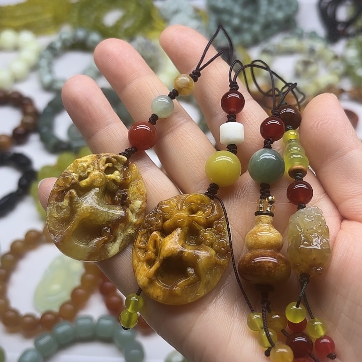 蛇纹石玉未镶嵌手机链