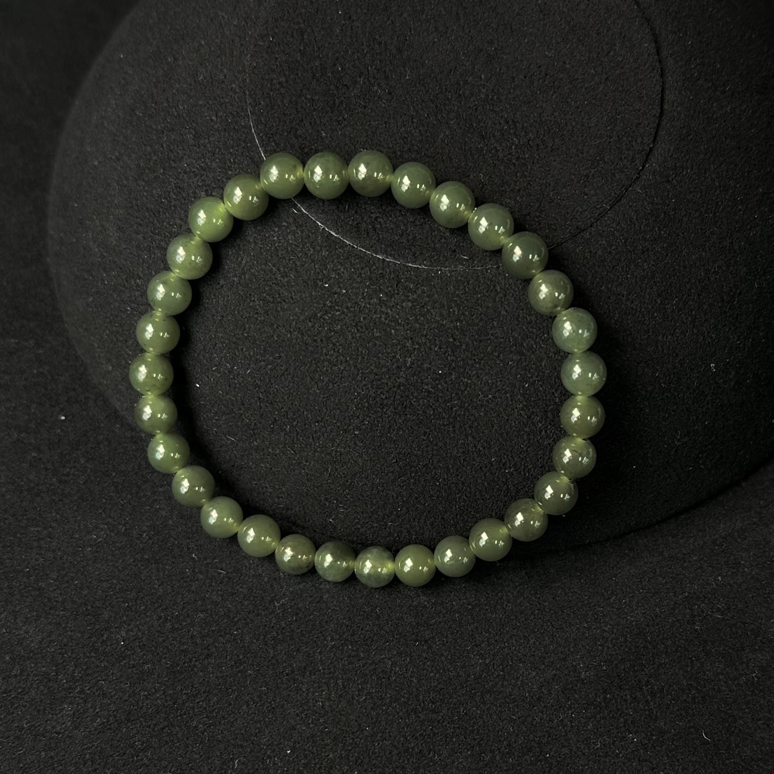 和田玉沙枣青手串6mm(拍一发三）