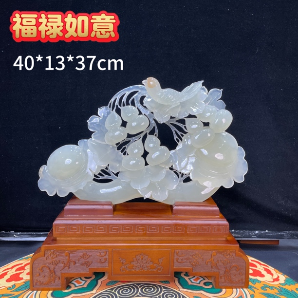 天然玉石客厅玄关电视柜乔迁开业送礼装饰品