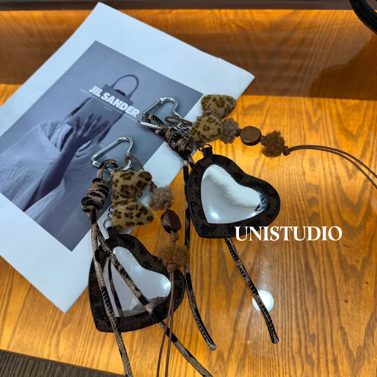 【需单拍】豹纹爱心四件套复古高颜值个性挂件包配件