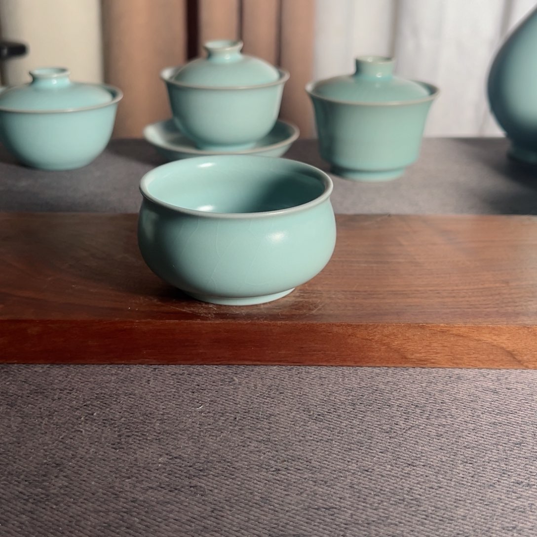 杯王国奇粉青釉手签大炉式