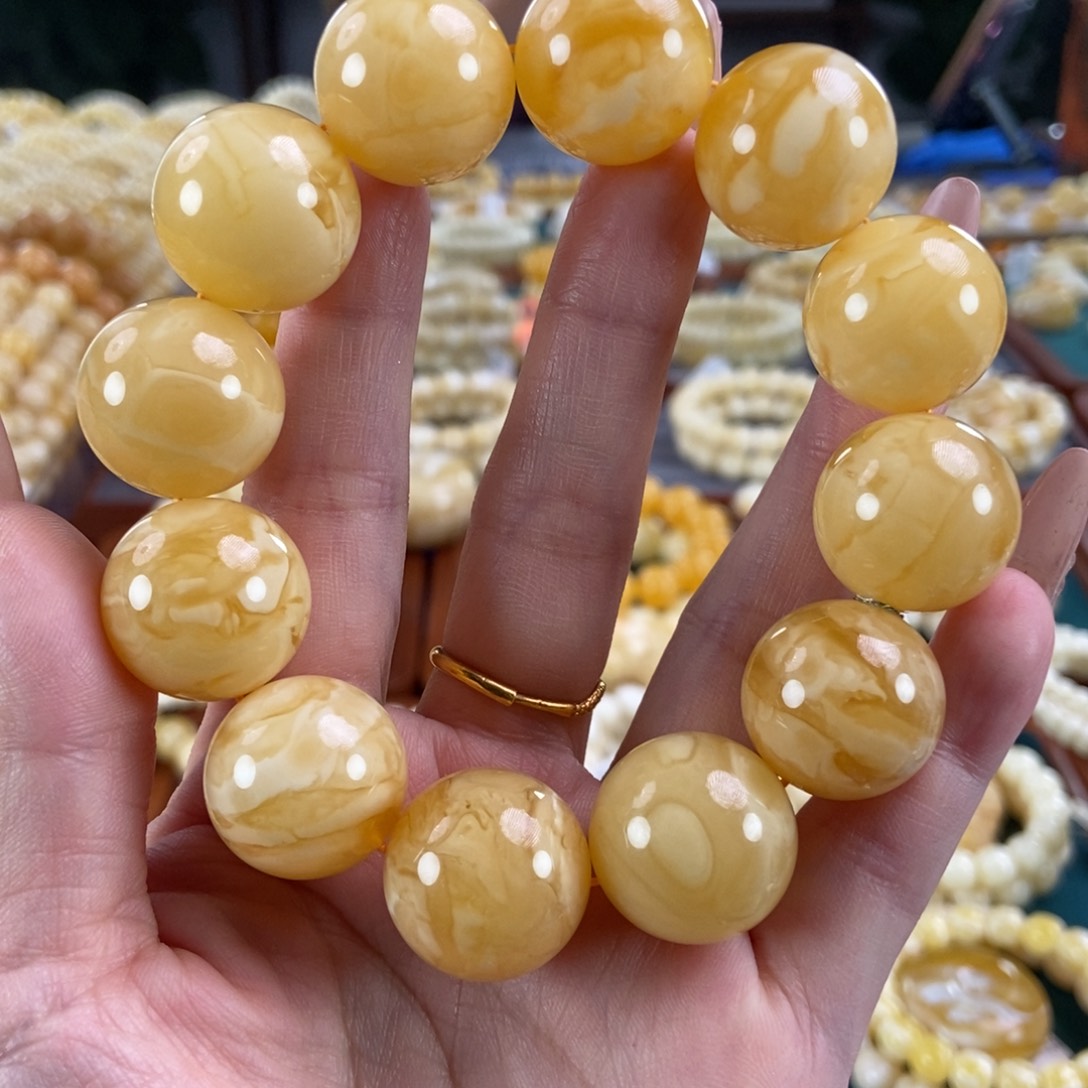 未镶嵌琥珀珠宝奇石20圆珠55.72