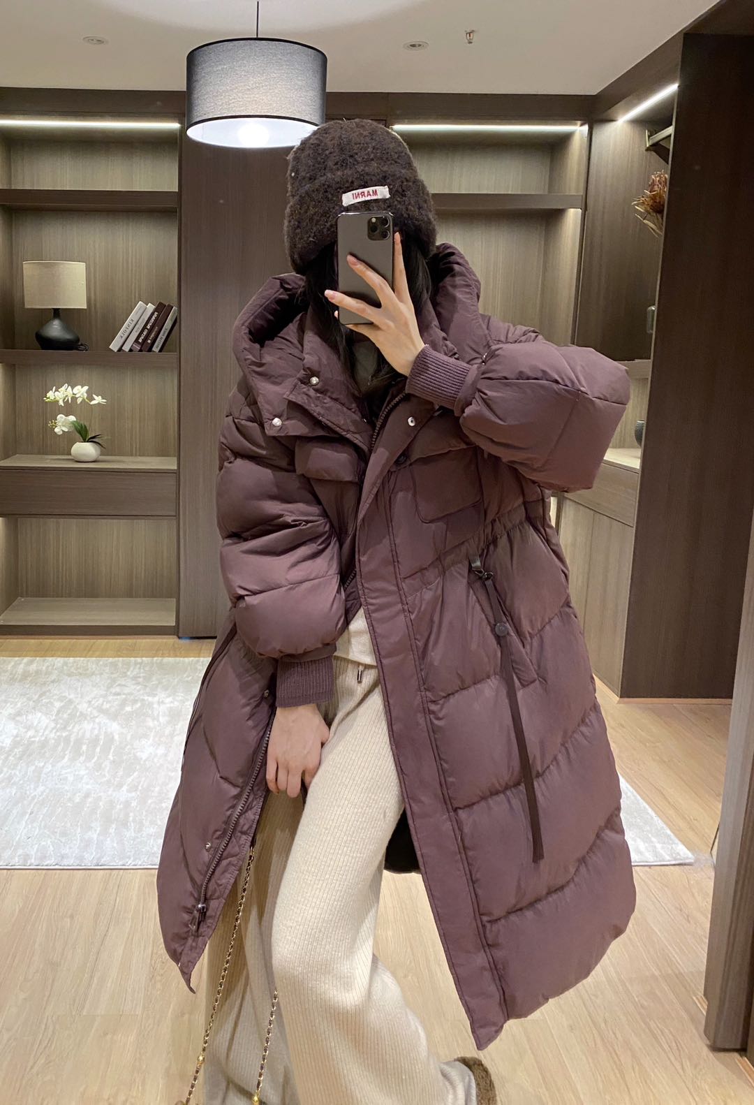 90白鸭绒 新品羽绒服女中长款时尚百搭过膝收腰显瘦休闲保暖外套