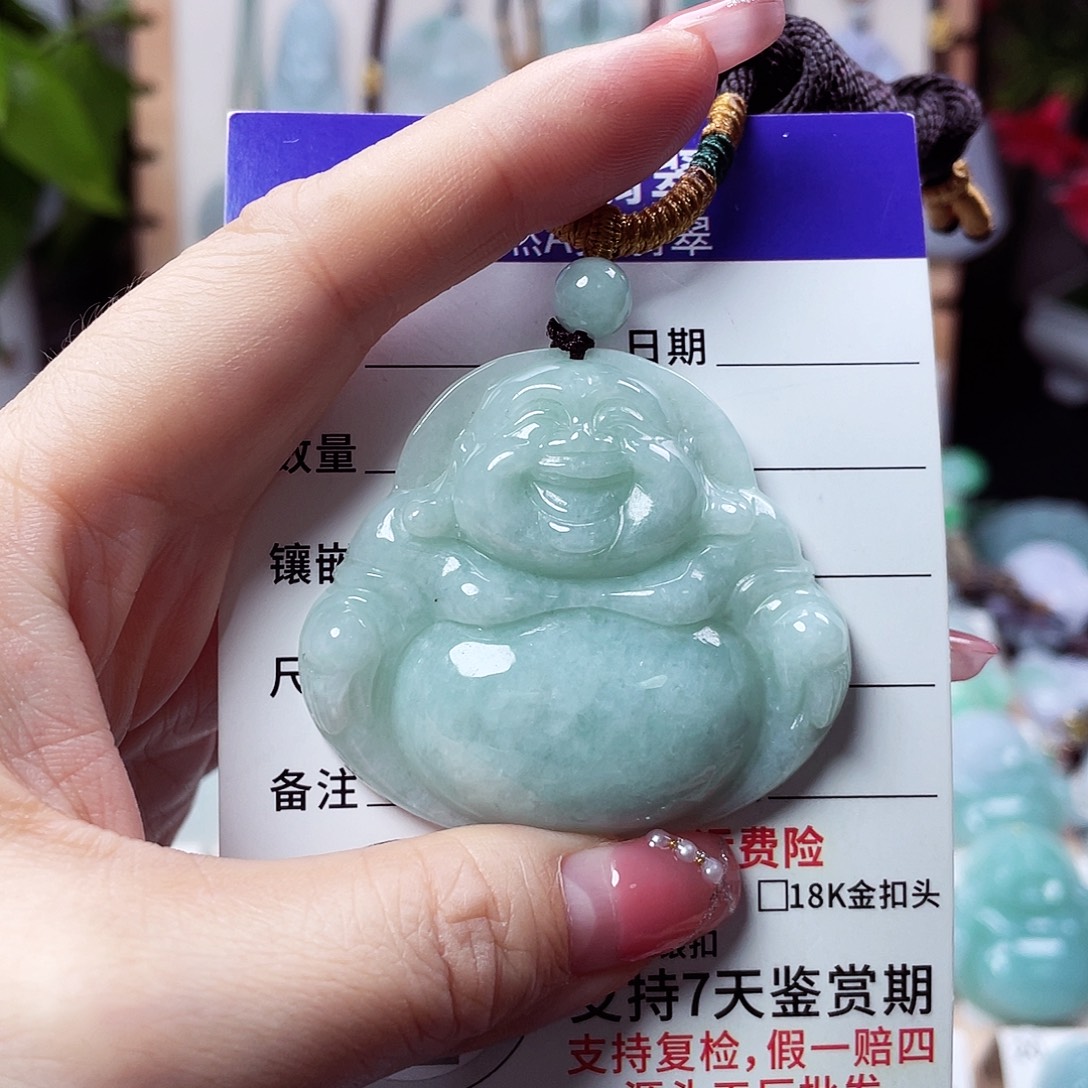 翡翠未镶嵌颈饰佛公02