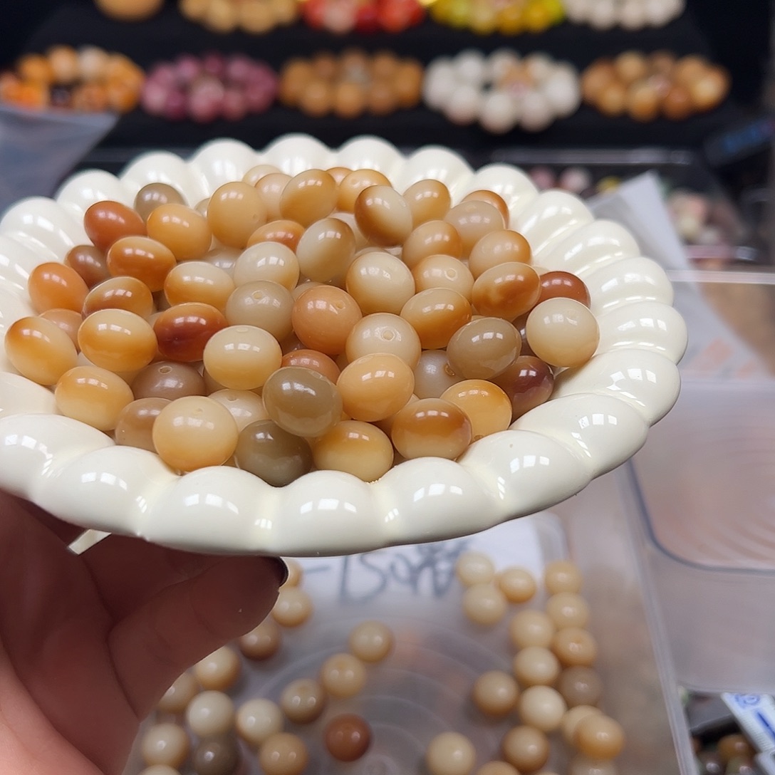 菩提根/象牙果手串卡14非料炭烧算盘100颗