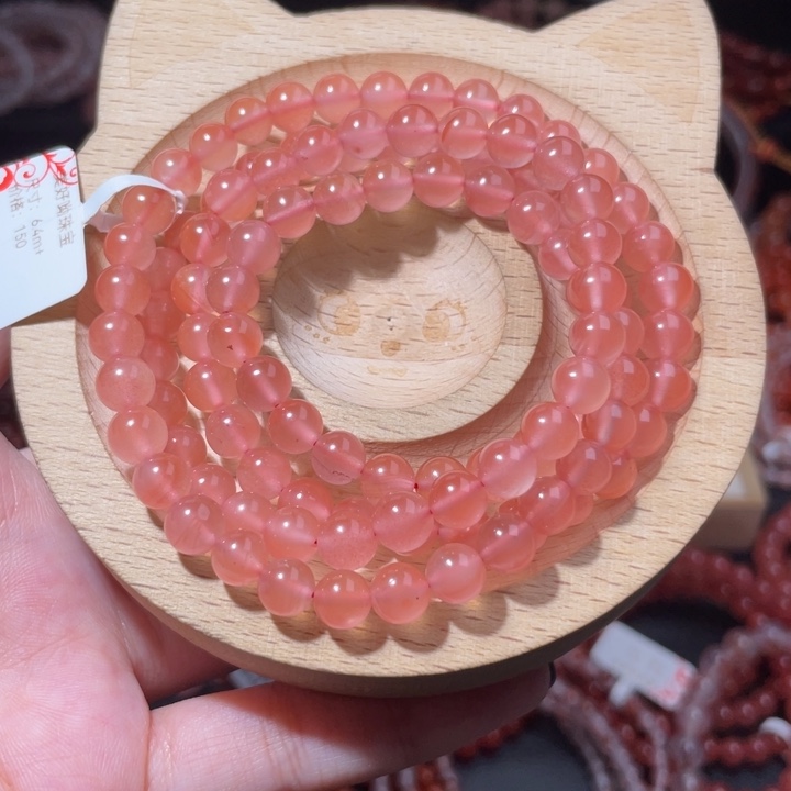 南红玛瑙未镶嵌配饰手串6.5咪冰粉926