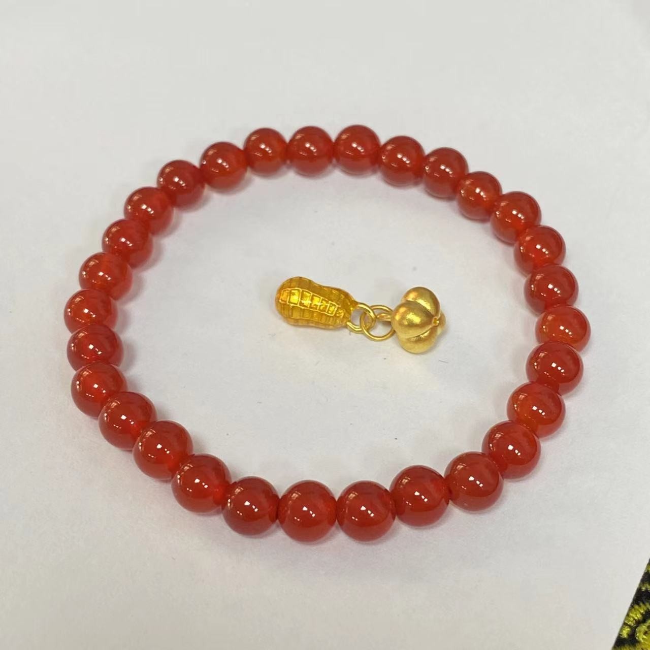 足金999好事发生玛 瑙手串@@A286