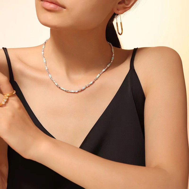 钛钢 甜美小清新串珠  轻奢女士项链