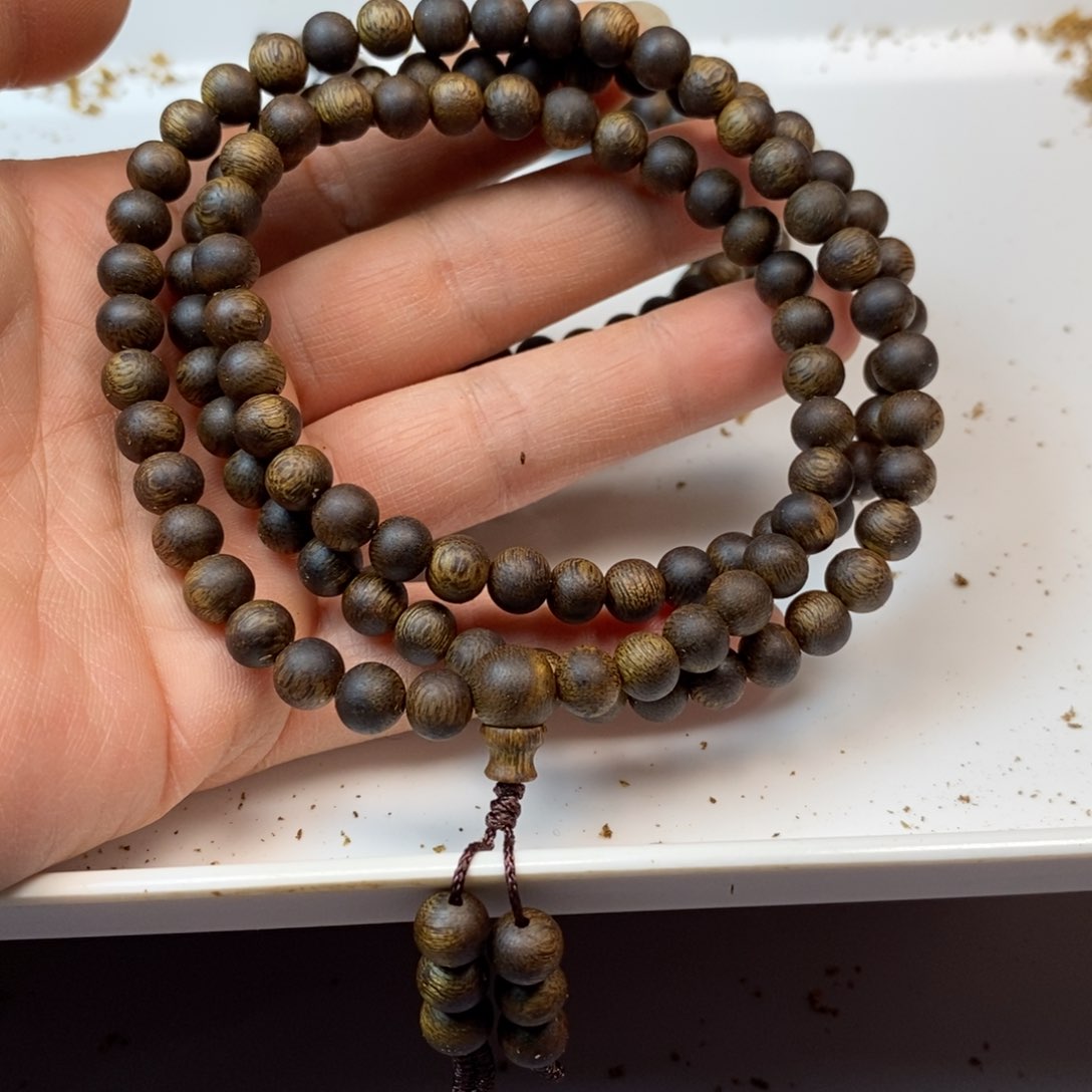 沉香手串99沉绿棋楠规格0.7-16