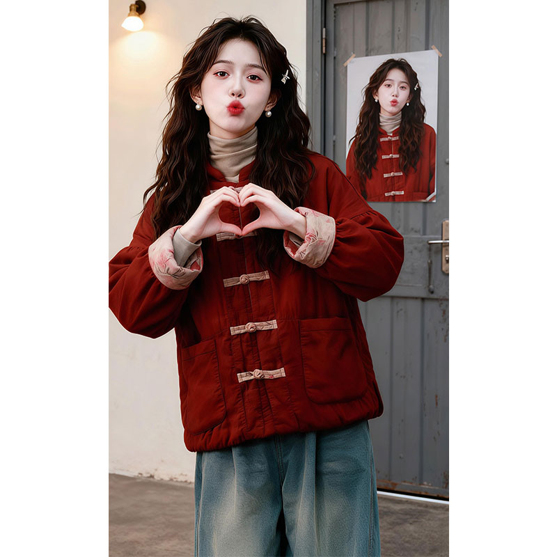 兹伊翰【昭化】盘扣国风棉服小棉袄2025冬季新款新中式外套气质女装