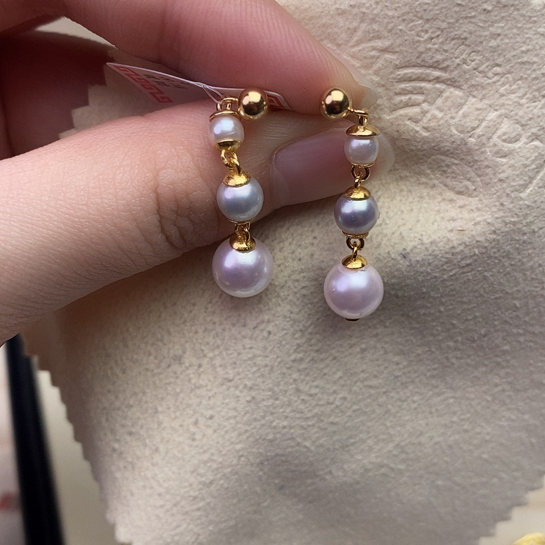 海水珍珠耳饰银S925镶嵌