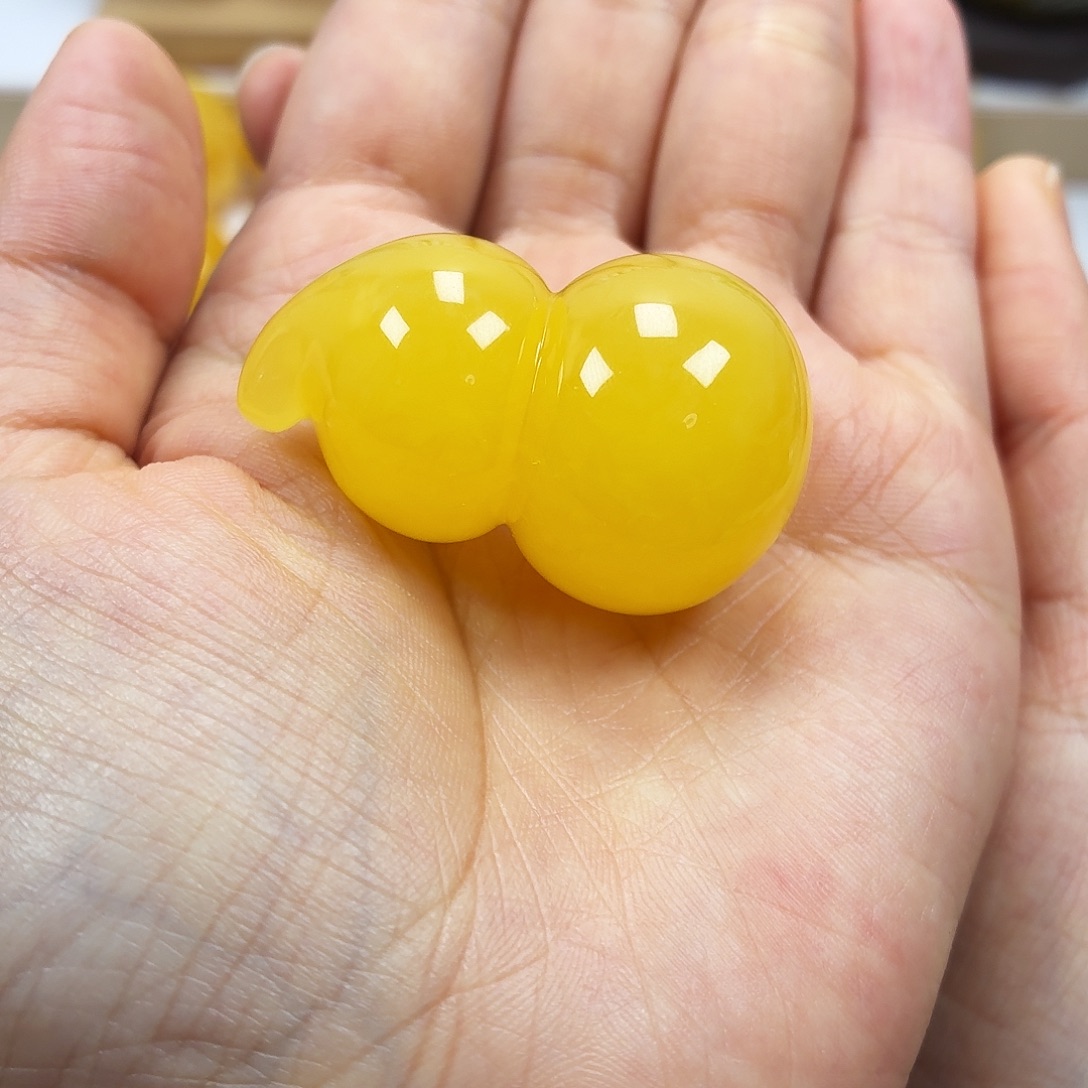 蜜蜡未镶嵌颈饰焦皮浓蜡妖花葫芦