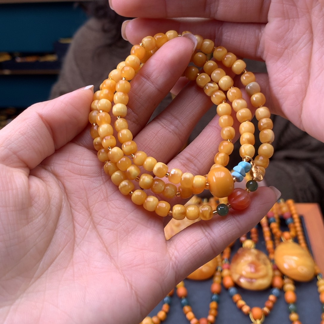 蜜蜡未镶嵌手串天然