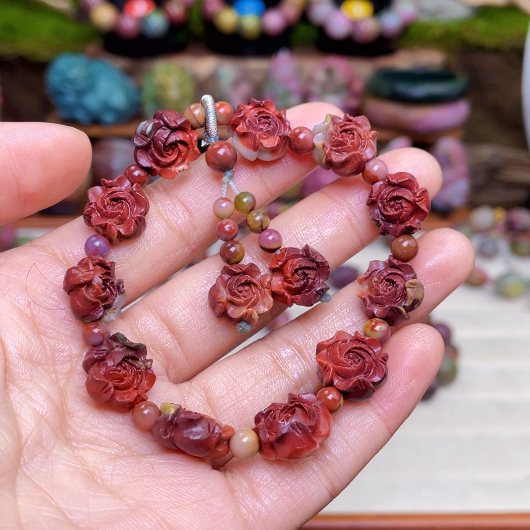 玛瑙/玉髓珠宝半成品未镶嵌柒*盐源玛瑙手串