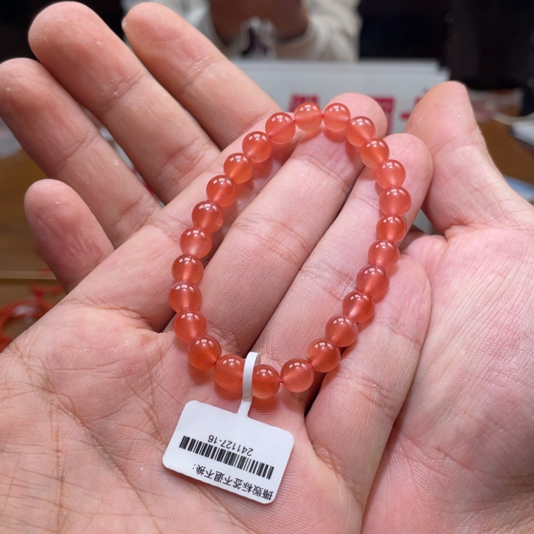 南红玛瑙单圈未镶嵌7mm➕水粉