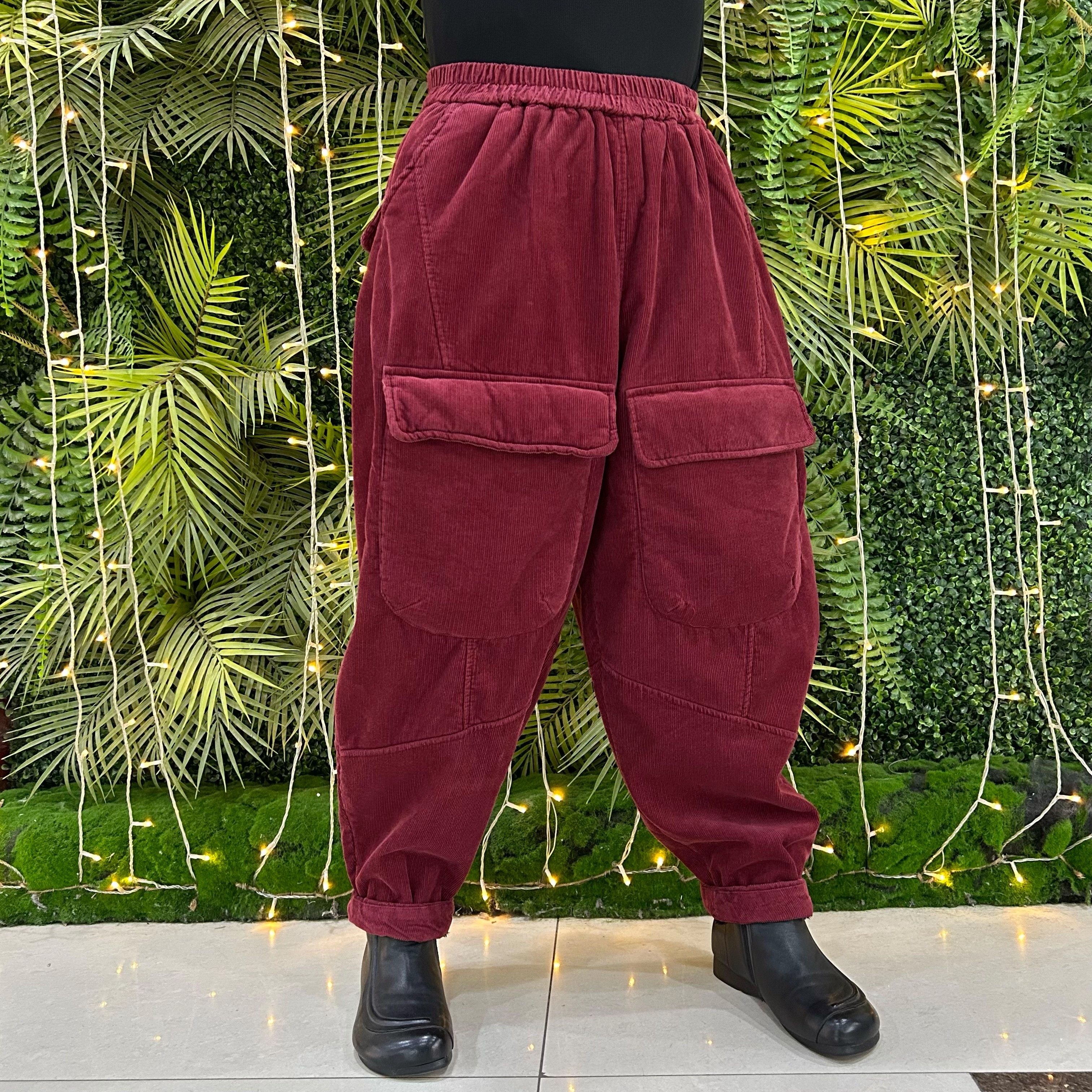 812秋冬加绒宽松休闲盖口袋灯芯绒老爹裤