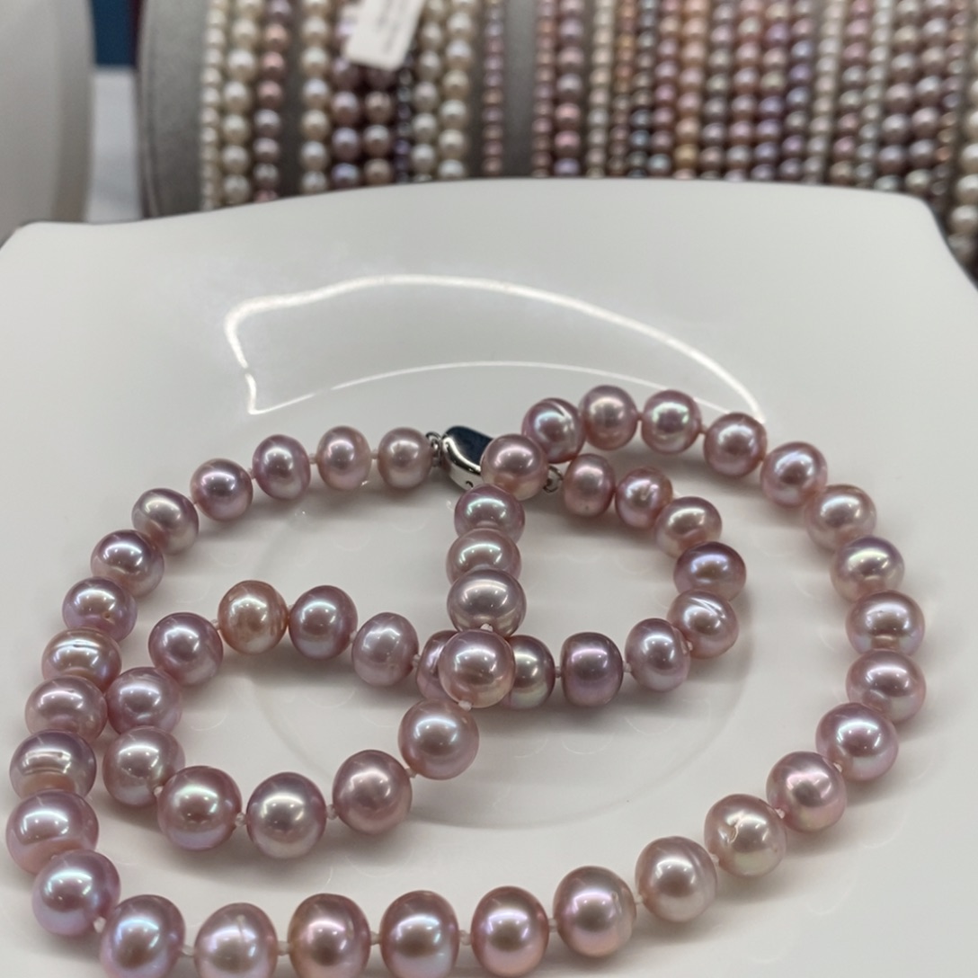 英***爽合金淡水珍珠颈饰7-8微瑕