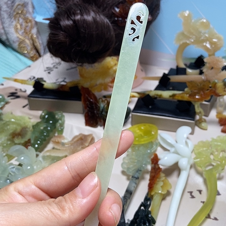 未镶嵌岫玉发簪发簪