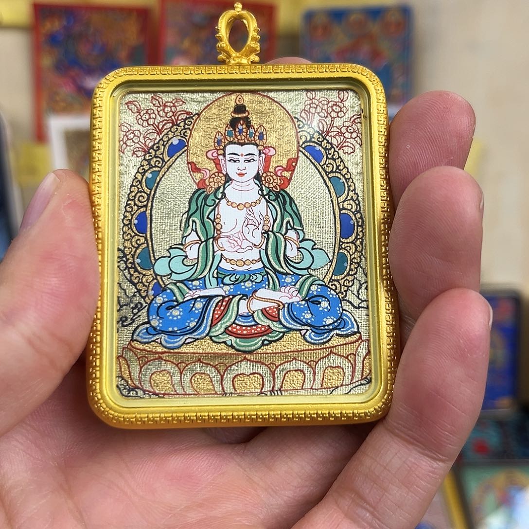 吊坠大势至｜热贡手绘