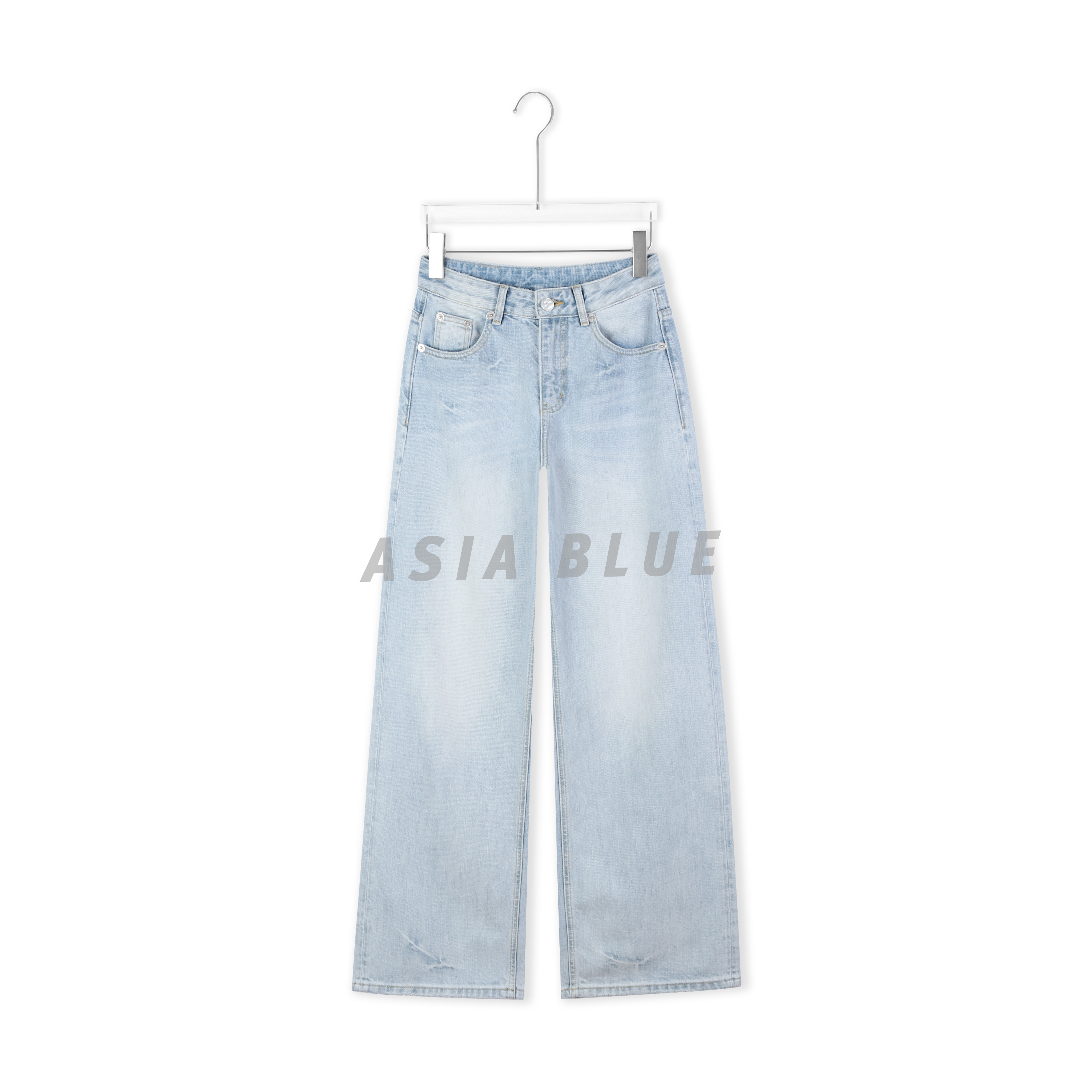【ASIA BLUE】· 青云 ·秋季无弹裤脚吊烂百搭窄版直筒牛仔裤YW60011