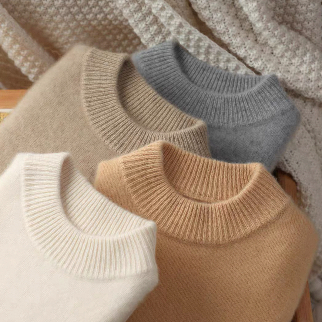 【三股加厚款】100%澳洲羊毛衫毛衣儿童秋冬季半高领男女童套头长袖