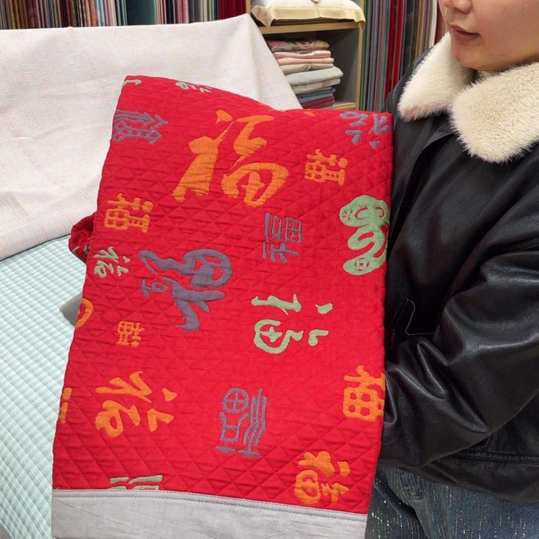 棉百福枕巾一对111