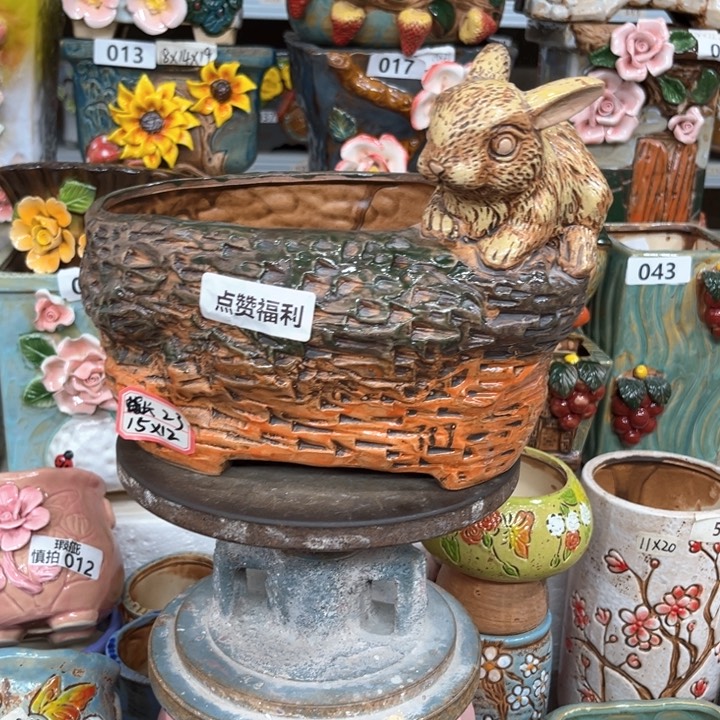 紫砂花盆粗陶材质多肉花盆