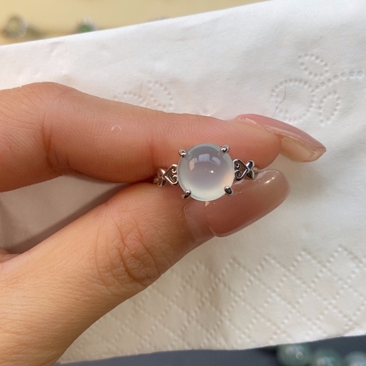 故***@翡翠银S925镶嵌戒指蛋面