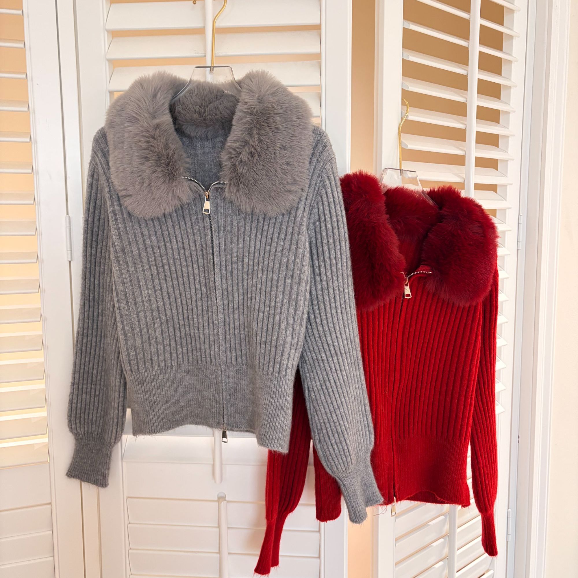 【柔风匿迹】秋冬毛衣短款针织冬季时尚长袖毛针织衫拼接女-2049