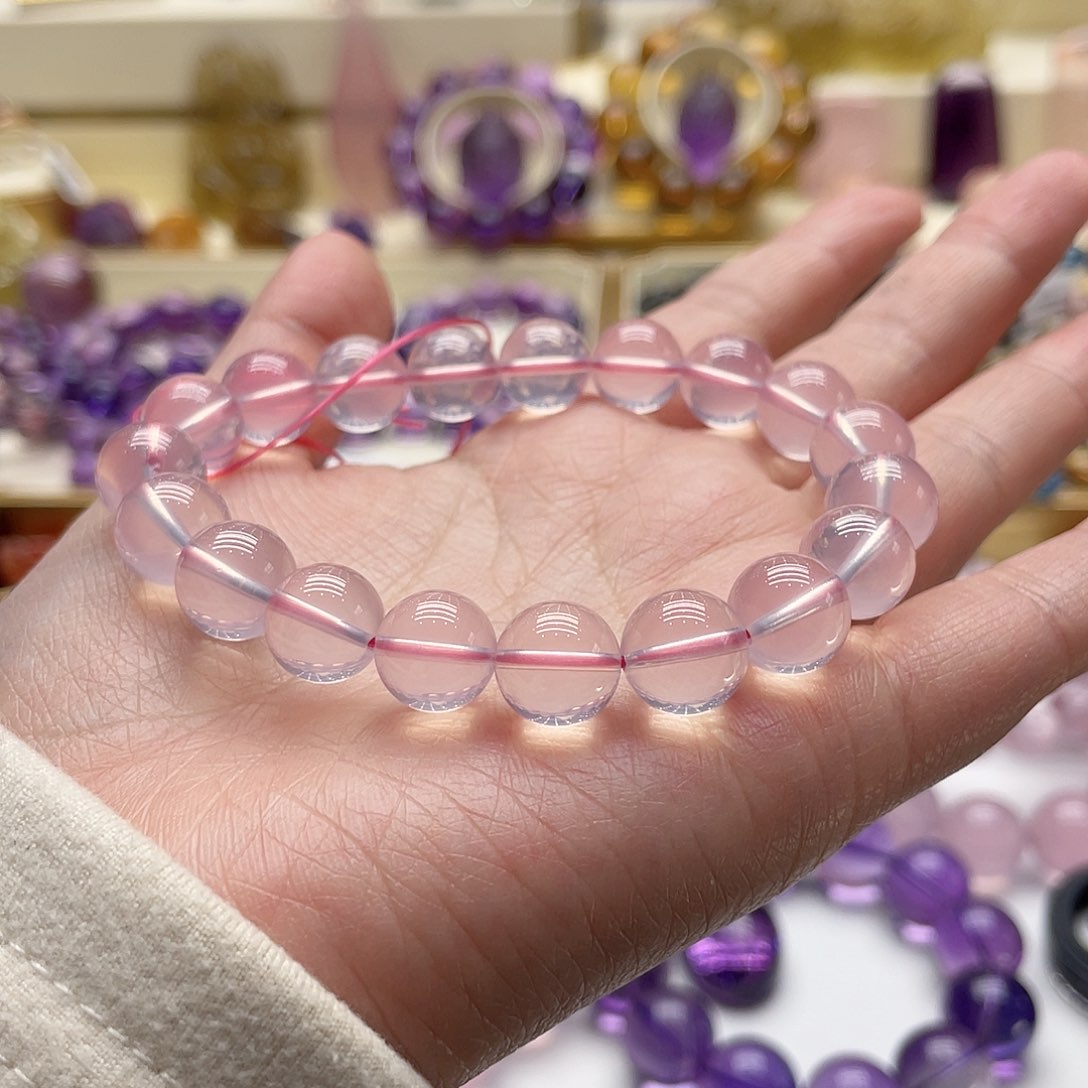 芙蓉石手链未镶嵌粉晶