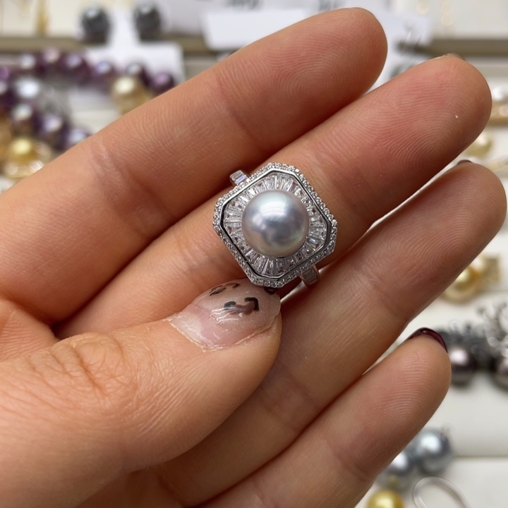海水珍珠戒指银S925镶嵌