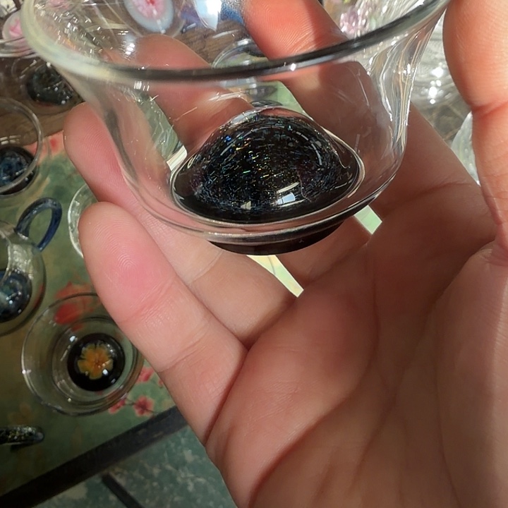 手工艺品玻璃玻璃茶器清杯黑星