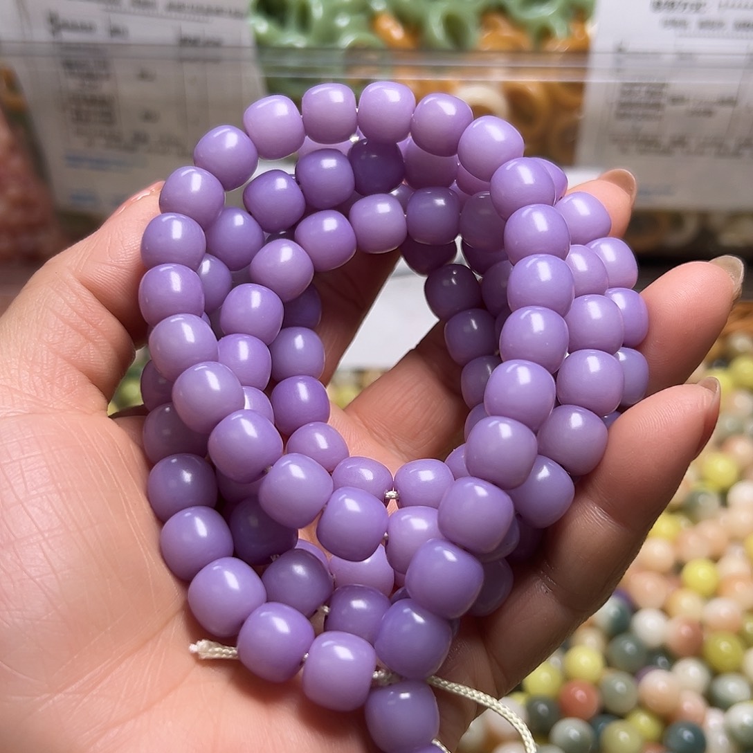 白玉菩提吊坠卡11紫玉桶110颗