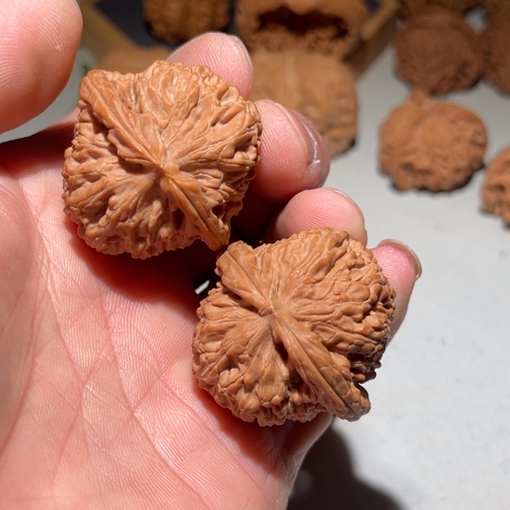 把件文玩核桃38球白手捻