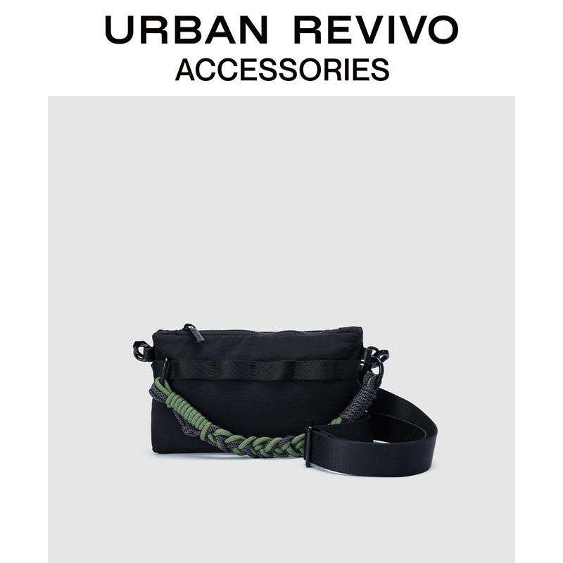 URBAN REVIVO2025秋季新款男士户外休闲彩绳斜挎包UAMB50120