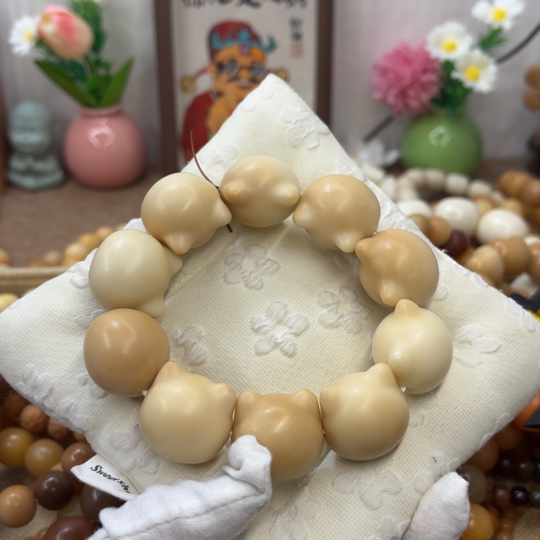 菩提根/象牙果吊坠27干磨微瑕牙果风化猫头188