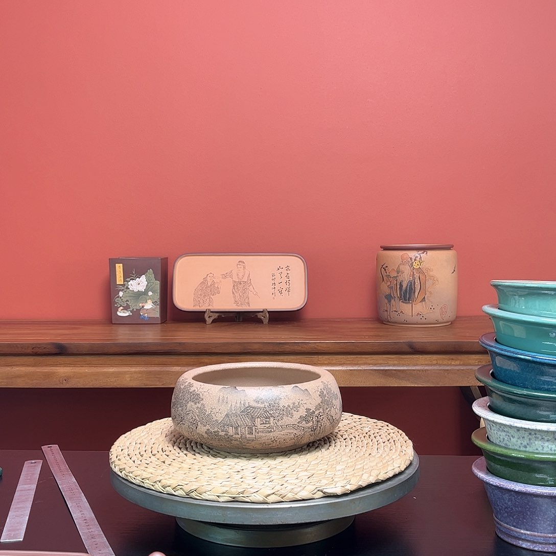 紫砂花盆阿*水洗紫砂