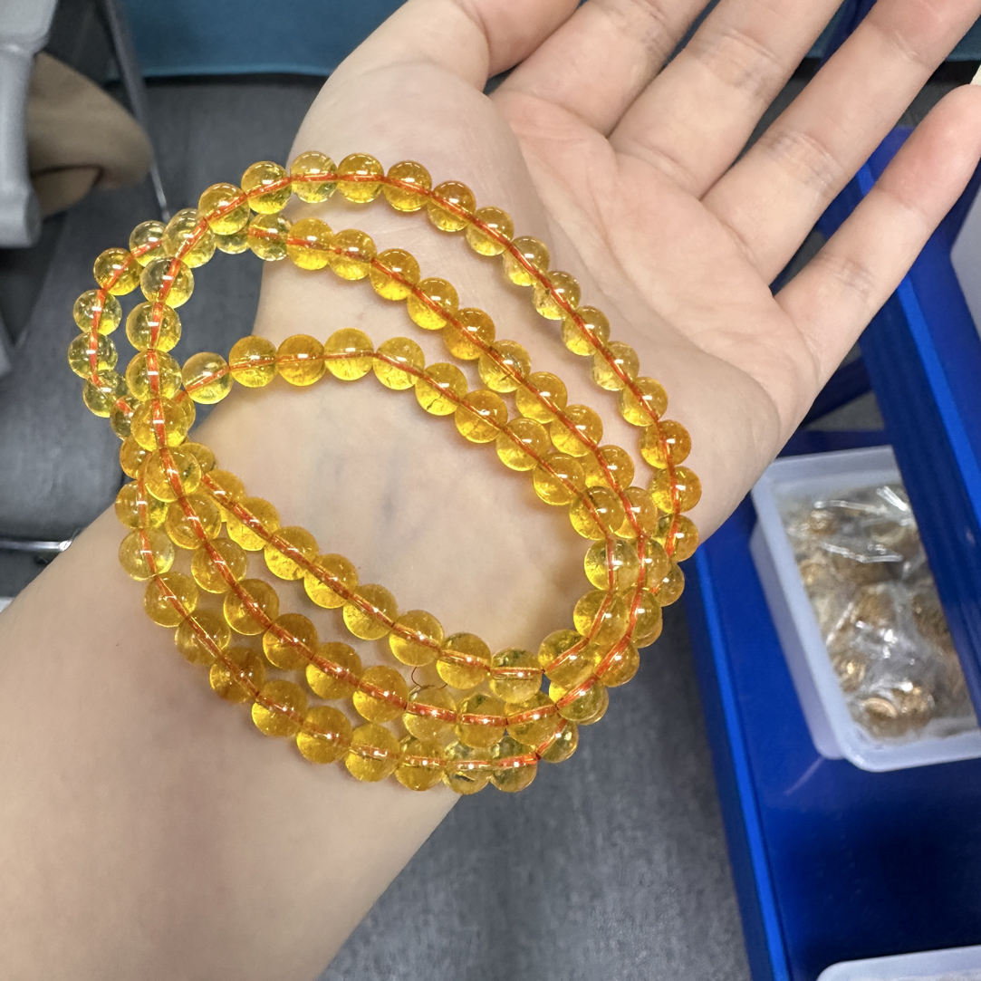  小帅家的珠宝—暴力黄卡6毫米三圈手串