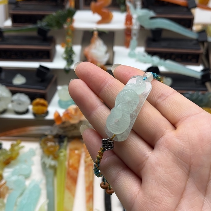 我***天蛇纹石玉未镶嵌岫玉发簪