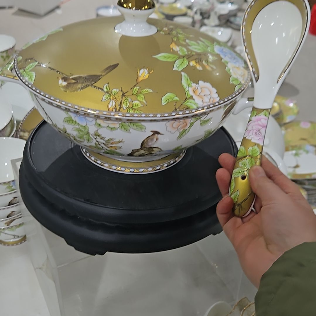 碗微瑕琴瑟和鸣汤锅一个汤勺一个666666