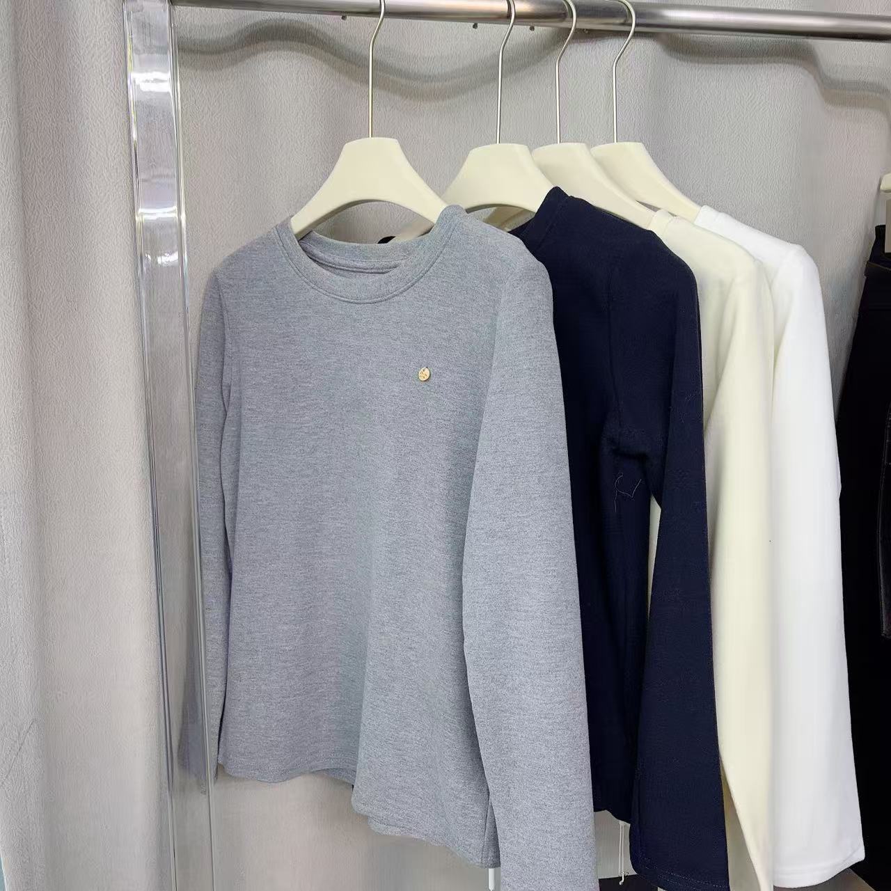 476S2002 “330克重加厚”秋冬厚款简约百搭T恤长袖打底衫女