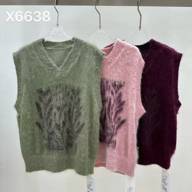 6638无袖秋季提花毛针织衫马甲