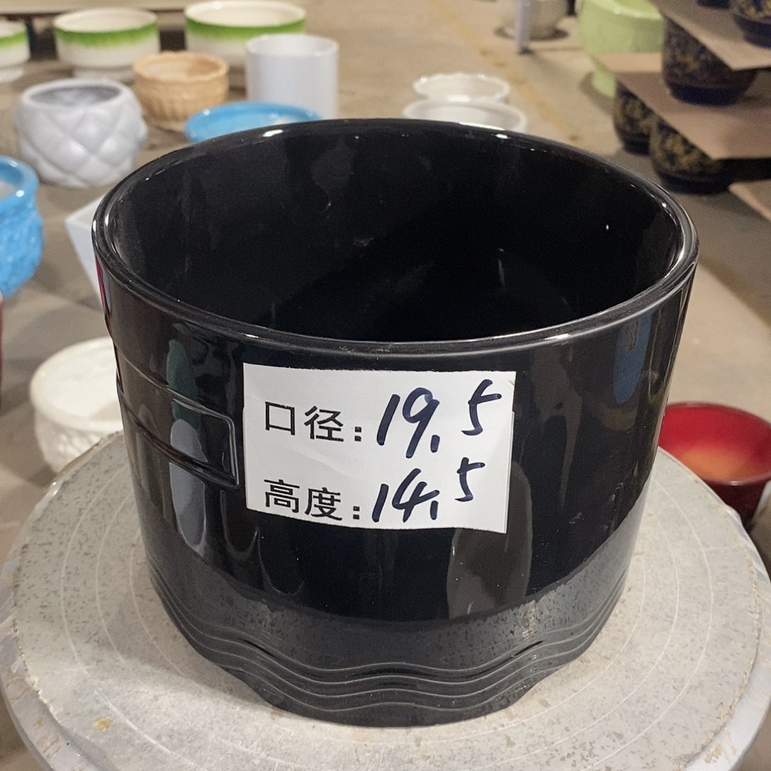 【闪购商品】陶瓷微瑕花盆-034-1个黑