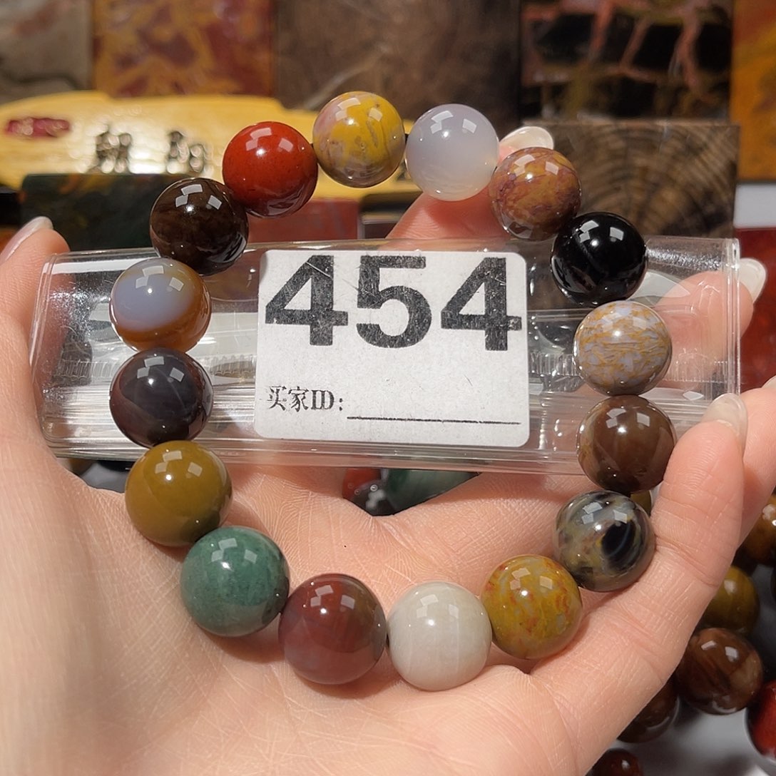 硅化玉未镶嵌天然北票硅化玉手串13.8